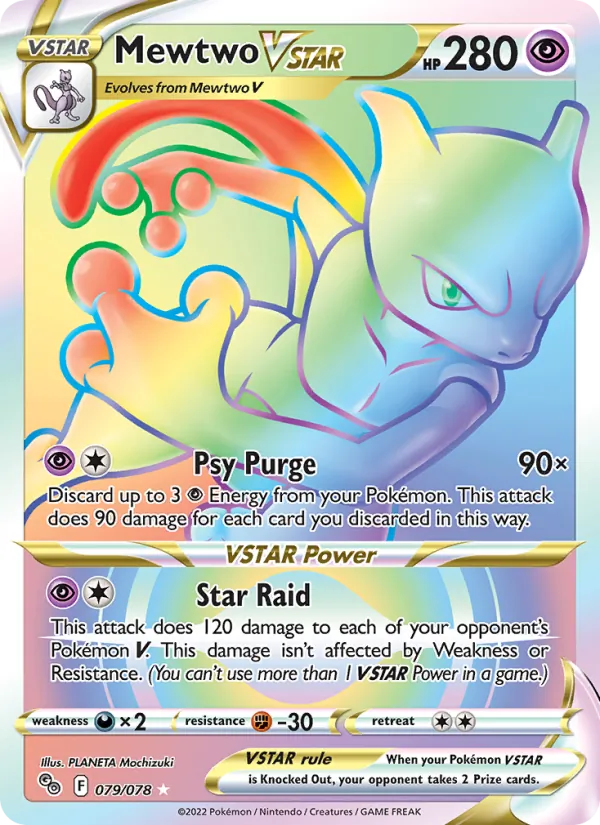 Mewtwo VSTAR: et eksempel på den korttype guiden handler om