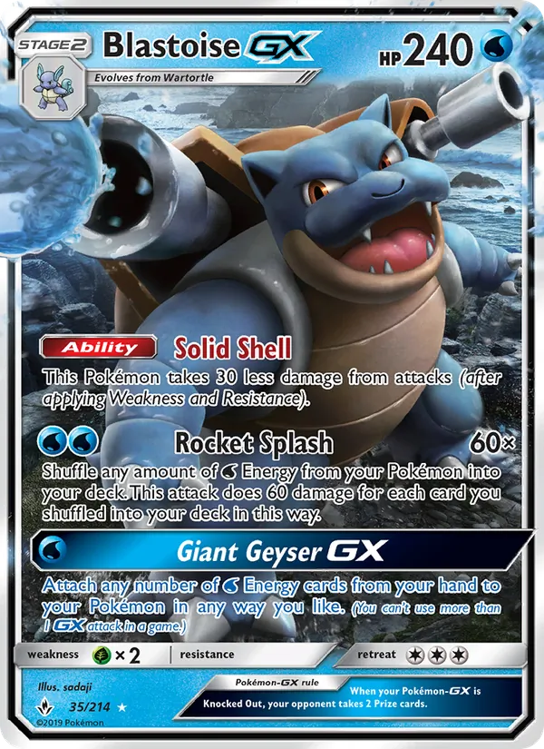 Hjørner, kanter og centrering på Blastoise GX er præcis det gradingfirmaerne kigger efter
