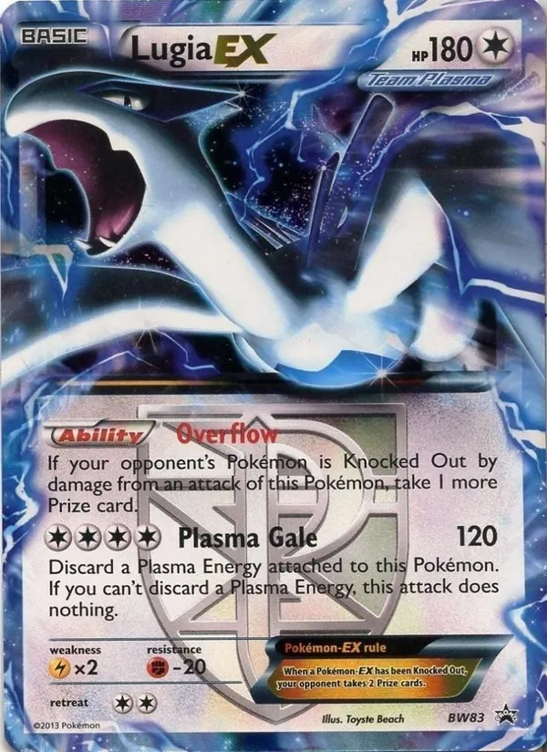 Lugia-EX in the condition we recommend submitting for grading