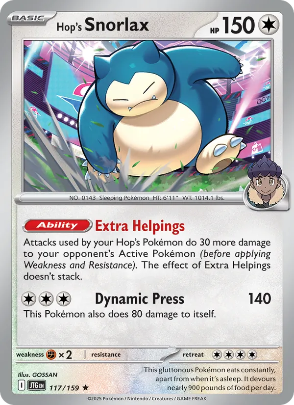 Hop's Snorlax in the condition we recommend submitting for grading