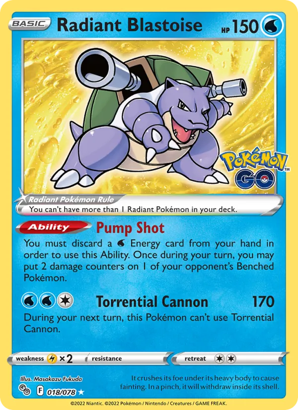 Radiant Blastoise: et eksempel på den korttype guiden handler om
