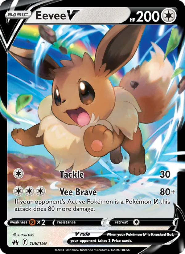 Eevee V: et eksempel på den korttype guiden handler om