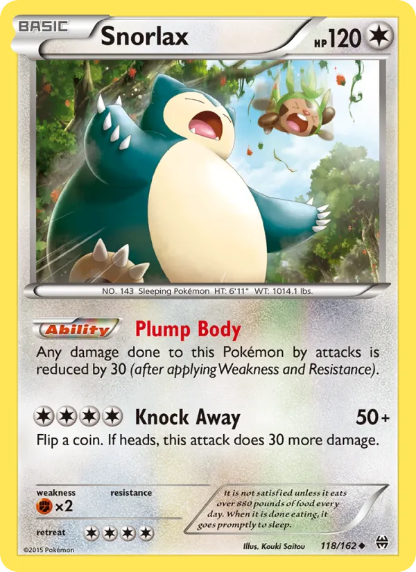 Snorlax: et eksempel på den korttype guiden handler om
