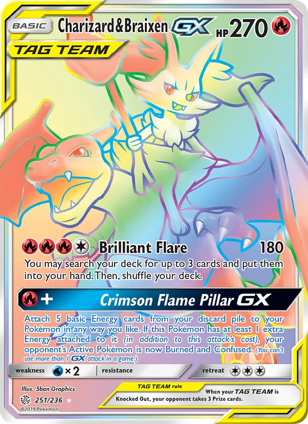 Charizard & Braixen GX: et eksempel på den korttype guiden handler om