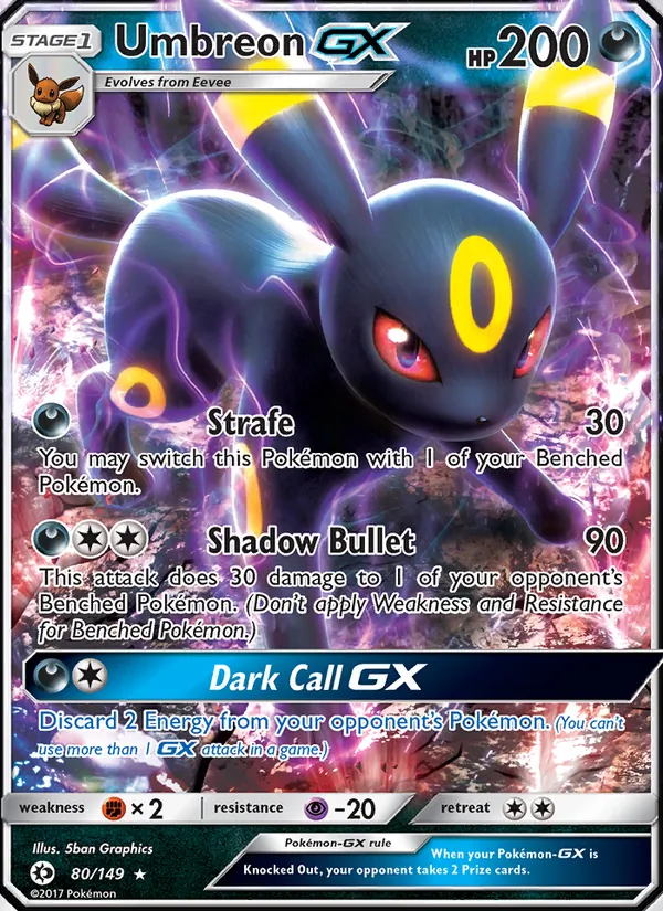 Umbreon GX, an example of the card type covered in this guide
