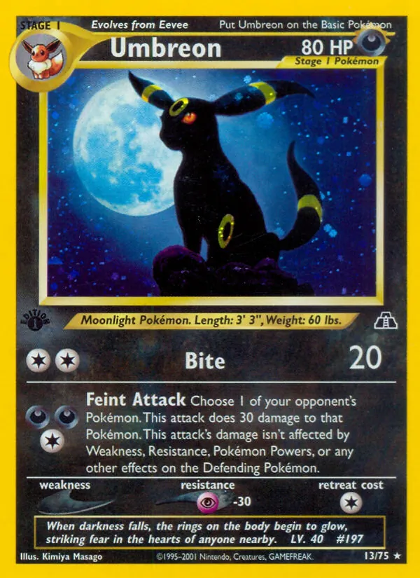 Centring and edges on Umbreon are exactly what graders inspect
