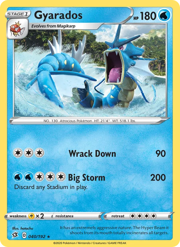 Gyarados: et eksempel på den korttype guiden handler om