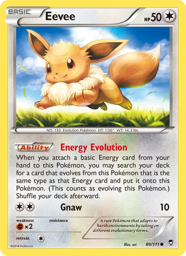 Eevee: et eksempel på den korttype guiden handler om