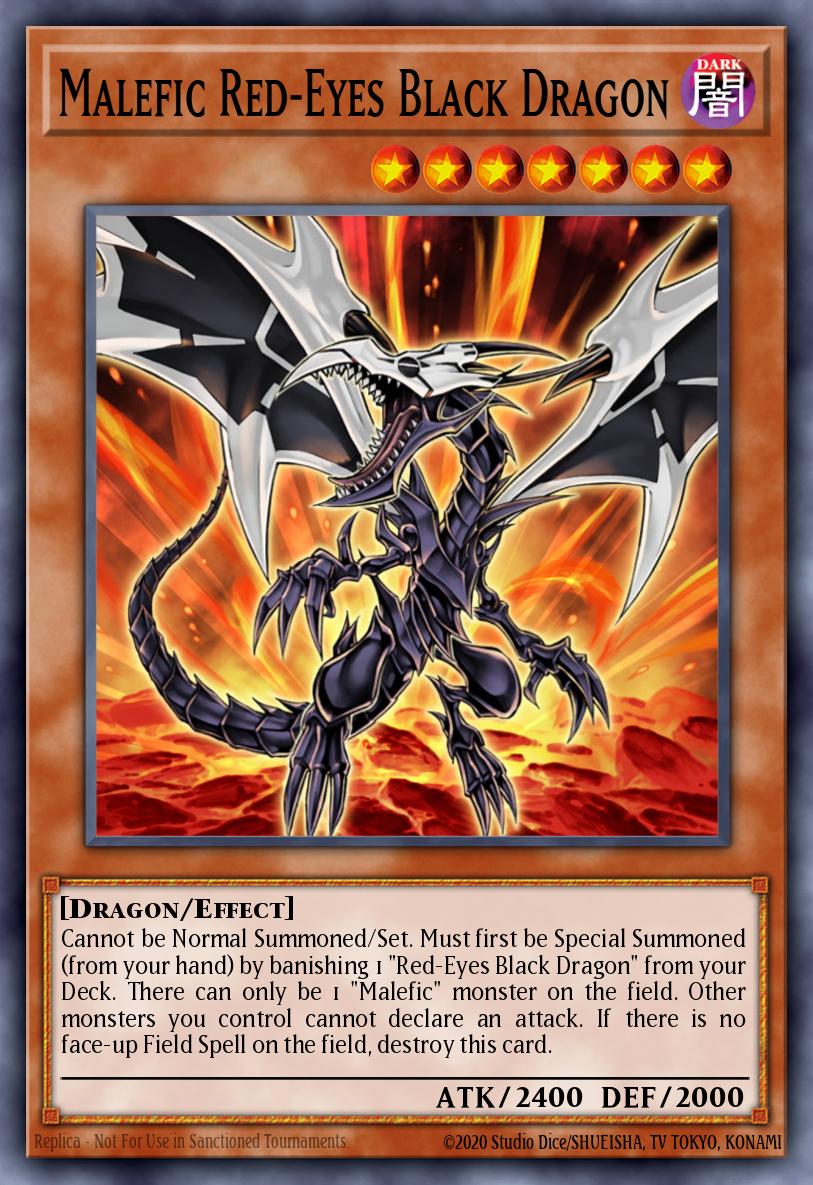 Malefic Red-Eyes Black Dragon: et eksempel på den korttype guiden handler om